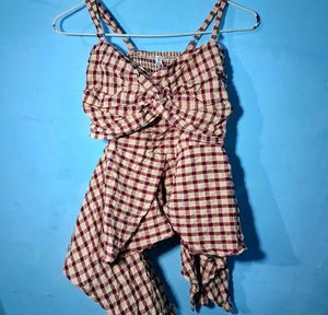 Chic Gingham Twist Front Cami Top