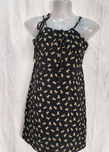 Cute Teddy Bear Print Mini Dress
