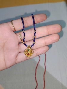 Vintage Gold Pendant Red Beaded Necklace