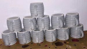 Set of Grey Ceramic Mugs