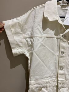ZARA White Denim Romper/Playsuit