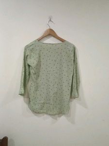 Light Green Printed Casual Top