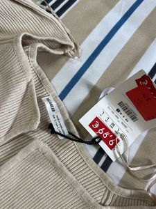 Ribbed Beige Cardigan from Pull &amp; Bear