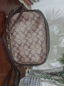 Stylish Brown Monogram Crossbody Bag