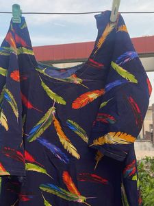 Vibrant Feather Print Kurta