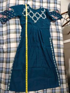 Beautiful Embroidered Teal Kurta