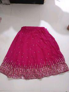 Embroidered Pink Ethnic Skirt