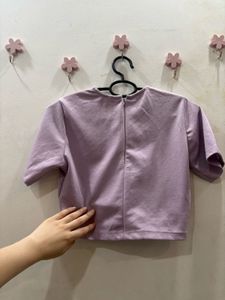 Lavender cut out crop top with back zip