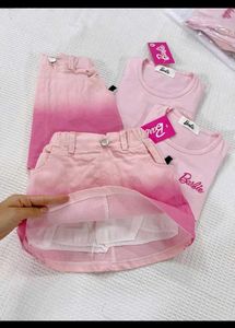Pink Barbie Top with Lace Sleeves