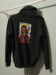 Printed Black Hoodie