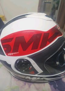 SMK Motorcycle Helmet - Red &amp; White