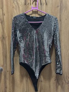 Sparkly Sequin Long Sleeve Bodysuit