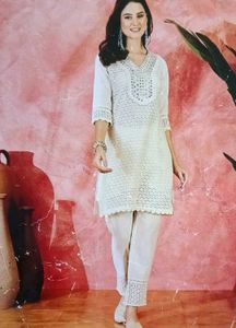 Elegant White Chikankari Kurta Set