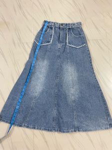y2k Denim Pinterest flair long skirt