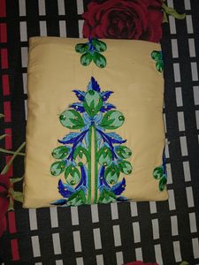 Beautiful Vanilla And Green Colour Kurti