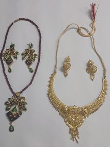 Combo Pack 2 Necklace With Ear Studs