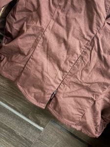 Brown Collared Long Sleeve Cropped Top