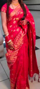 Vibrant Pink Banarasi Silk Saree