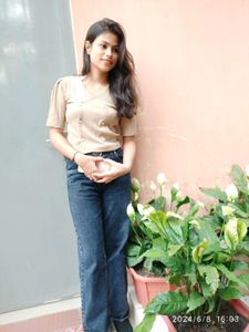 Stylish Korean Beige Button Top