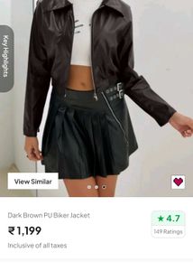 newme leather brown jacket