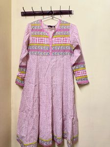Pink Cotton Ethnic Dress