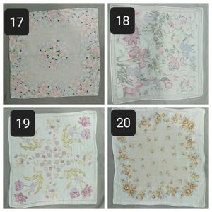 24 Vintage Floral Pocket Squares