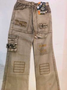Vintage Y2K Olive Khaki Flared Cargo Pants