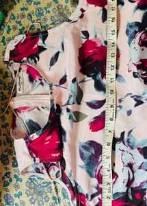 Pink Floral Sleeveless Romper