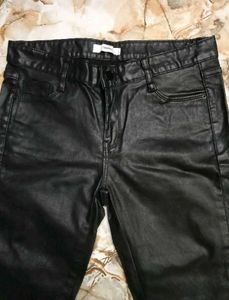 Black Faux Leather Pants