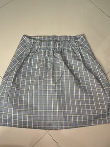 Plaid Double-Breasted Skirt