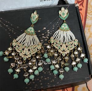 Stunning Mint Green Jhumka Earrings