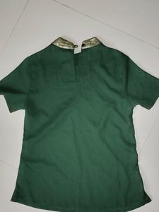 A Festive Dark Green Top