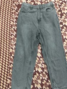 Grey Wash High-Waisted Jeans