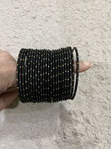 Elegant Black & Gold Bangles