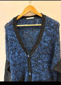 Blue &amp; Black Knit imported Cardigan