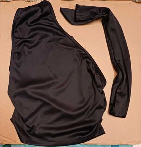Shein One Shoulder Ruched Short Top with Neck Scar