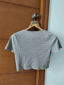 Zudio Striped Cropped Top