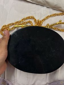 Designer Black Clutch with Gold Accents