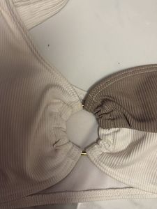 Colorblock Ring Detail Bikini Top