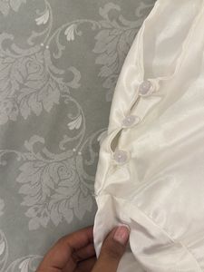Elegant White satin party dress