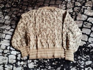 Animal print knit sweater
