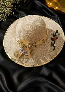 Charming Woven Sun Hat with Cute Ribbon