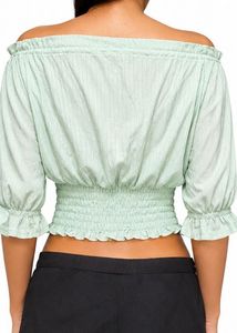 Off shoulder mint tops