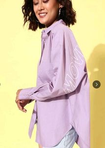Casual Lavender Button-Up Shirt