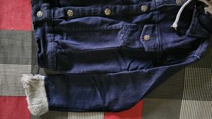 Denim Jacket with Fur Trim