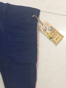 Slim Fit Dark Blue Denim Jeans with Striped Sides