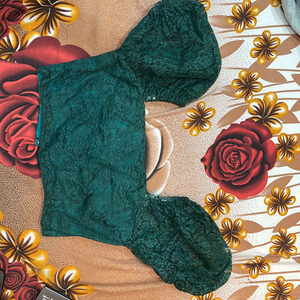 dark green crop top tailor made saleee sunday