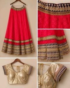 Stunning Pink & Gold Lehenga Choli Set