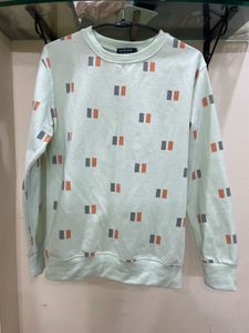 FLICK Patterned Mint Green Sweater