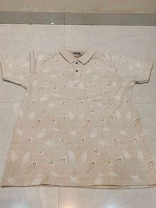 Men's Leaf Print Polo T-Shirt